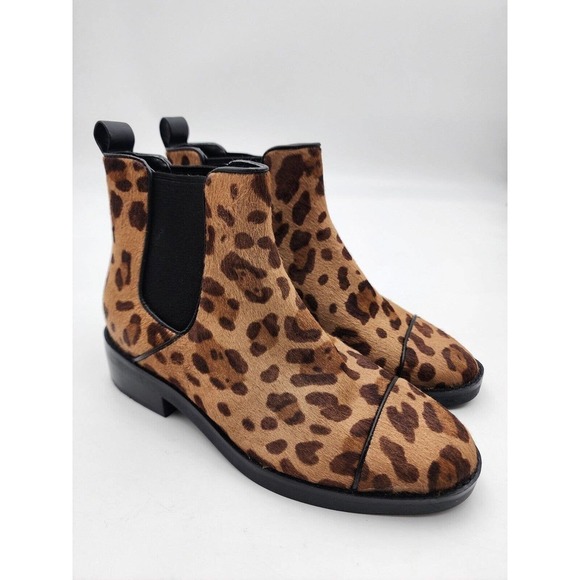 Cole Haan Grand 360 Calf Hair Leopard Print Chelsea Boot Size 6.5 New - Picture 1 of 12